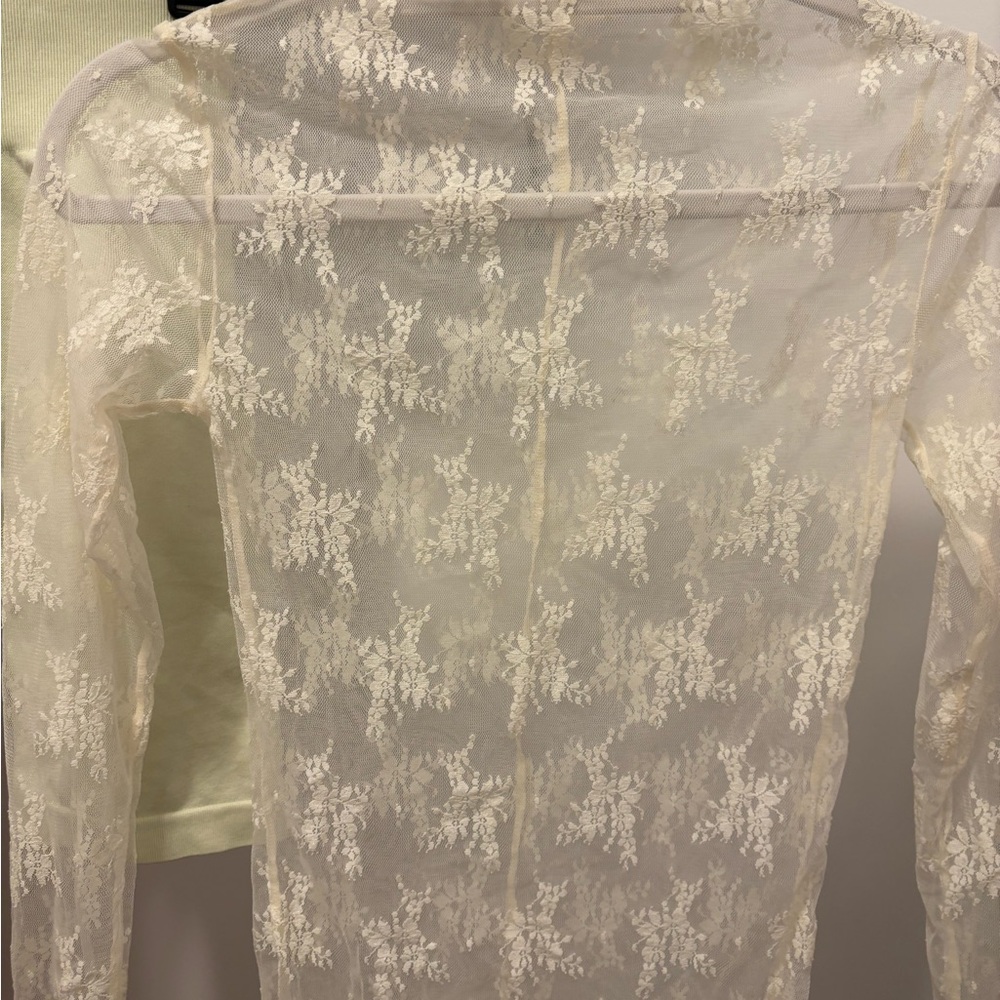 Free People Cream Lace Top